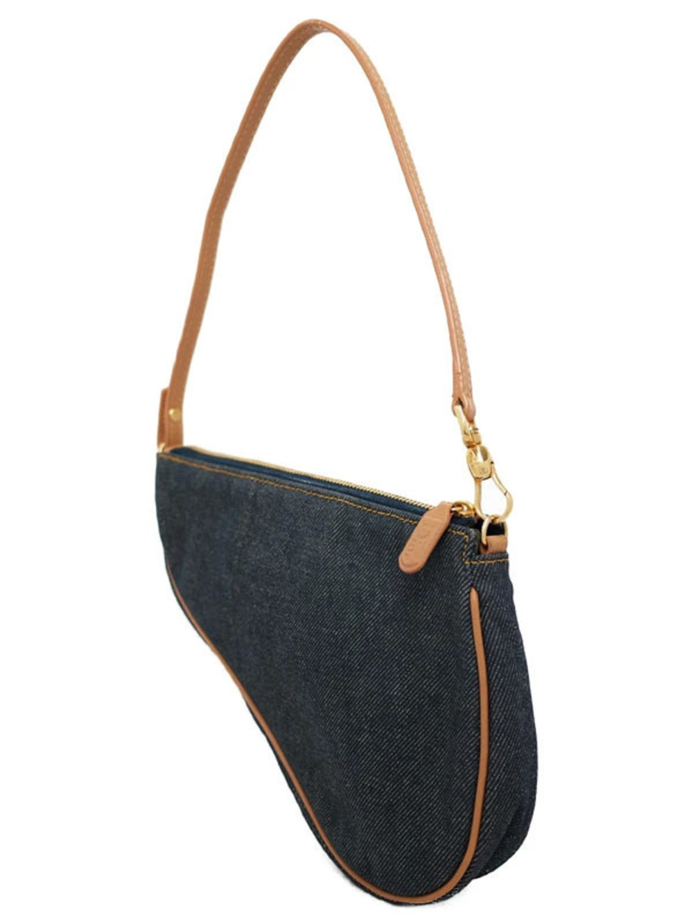 Dior Christian Handbag Pouch Clutch Saddle Black